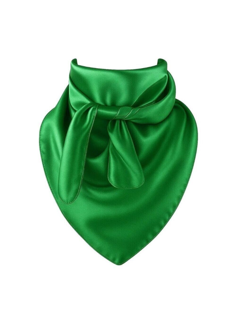 Emerald Green Wild Rag 35x35 Satin Scarf, Western Cowboy Neck Scarf, Square Band